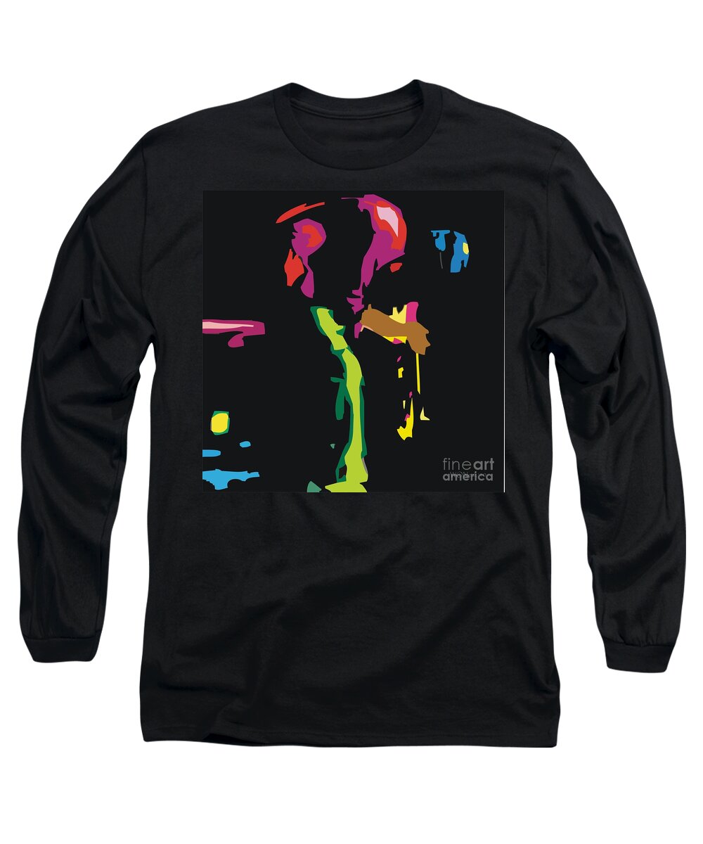 Male Portraits Long Sleeve T-Shirt featuring the digital art Miles Davis by Walter Neal