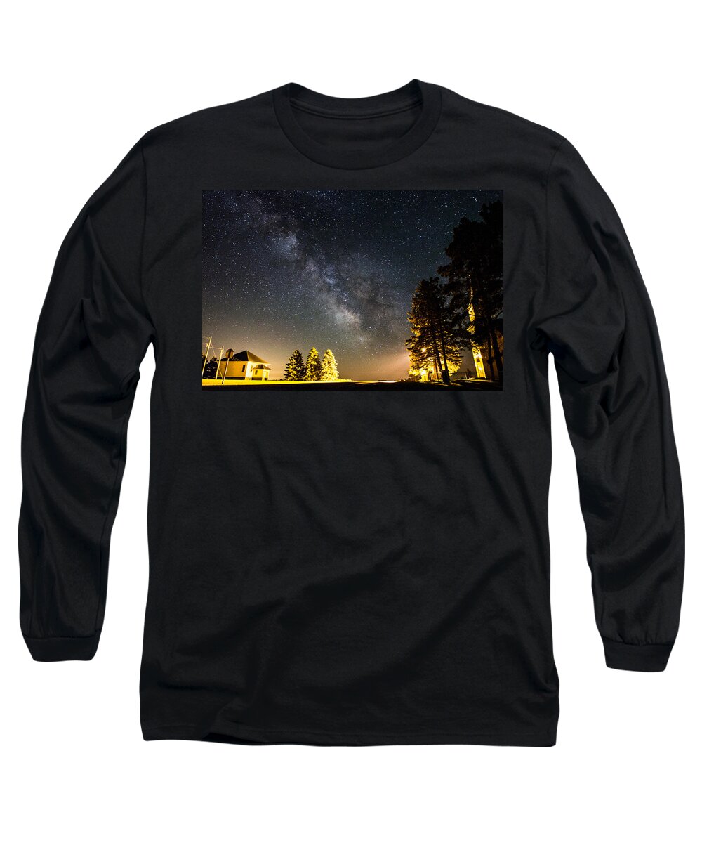 Milky Way Long Sleeve T-Shirt featuring the photograph Milky Way from Oldham South Dakota USA by Aaron J Groen