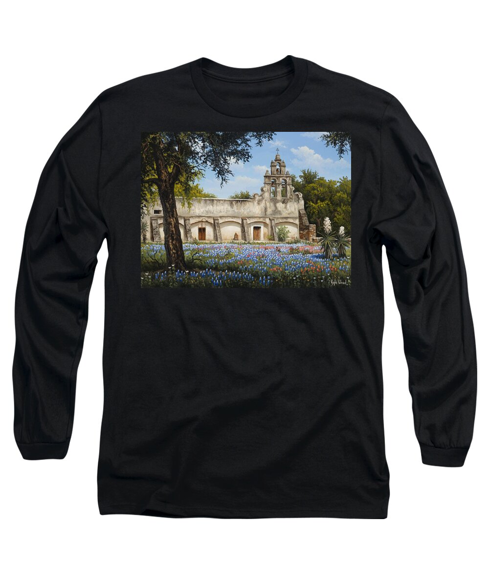 Mission San Juan Long Sleeve T-Shirt featuring the painting Mission San Juan by Kyle Wood