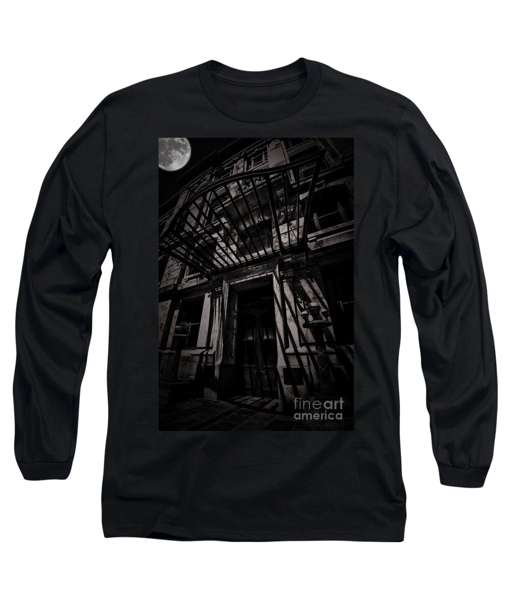 Architectural Art Long Sleeve T-Shirt featuring the photograph Moonin Munster Manor by Robert McCubbin