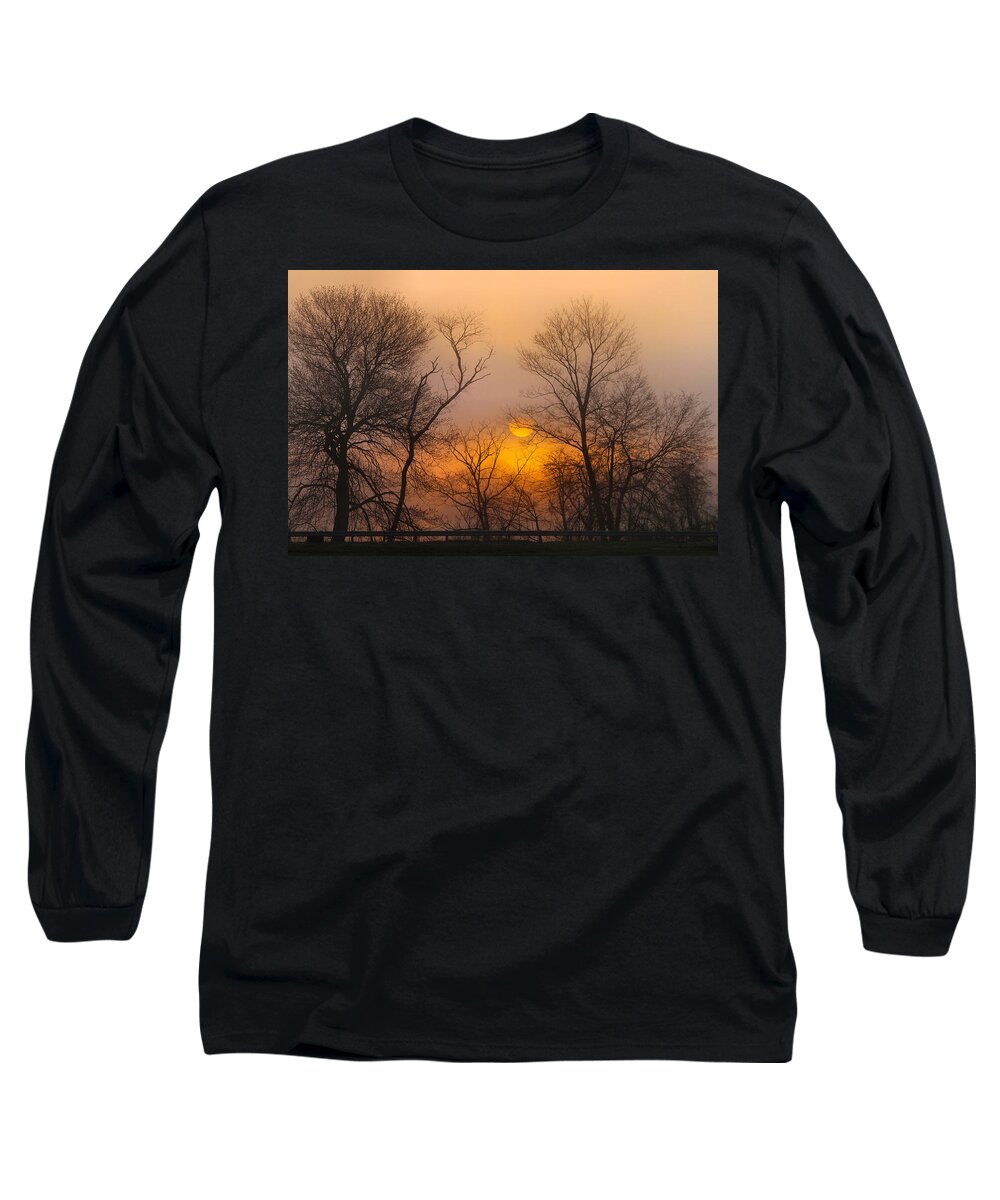 Sunrise Long Sleeve T-Shirt featuring the photograph Morning Fog by Roger Becker