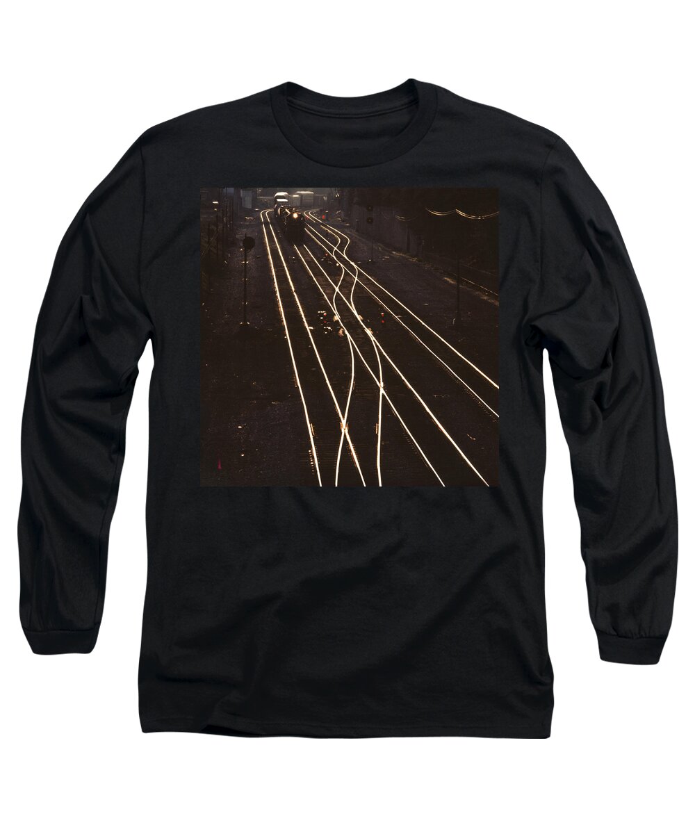 Train Long Sleeve T-Shirt featuring the photograph Morning Train by Don Spenner