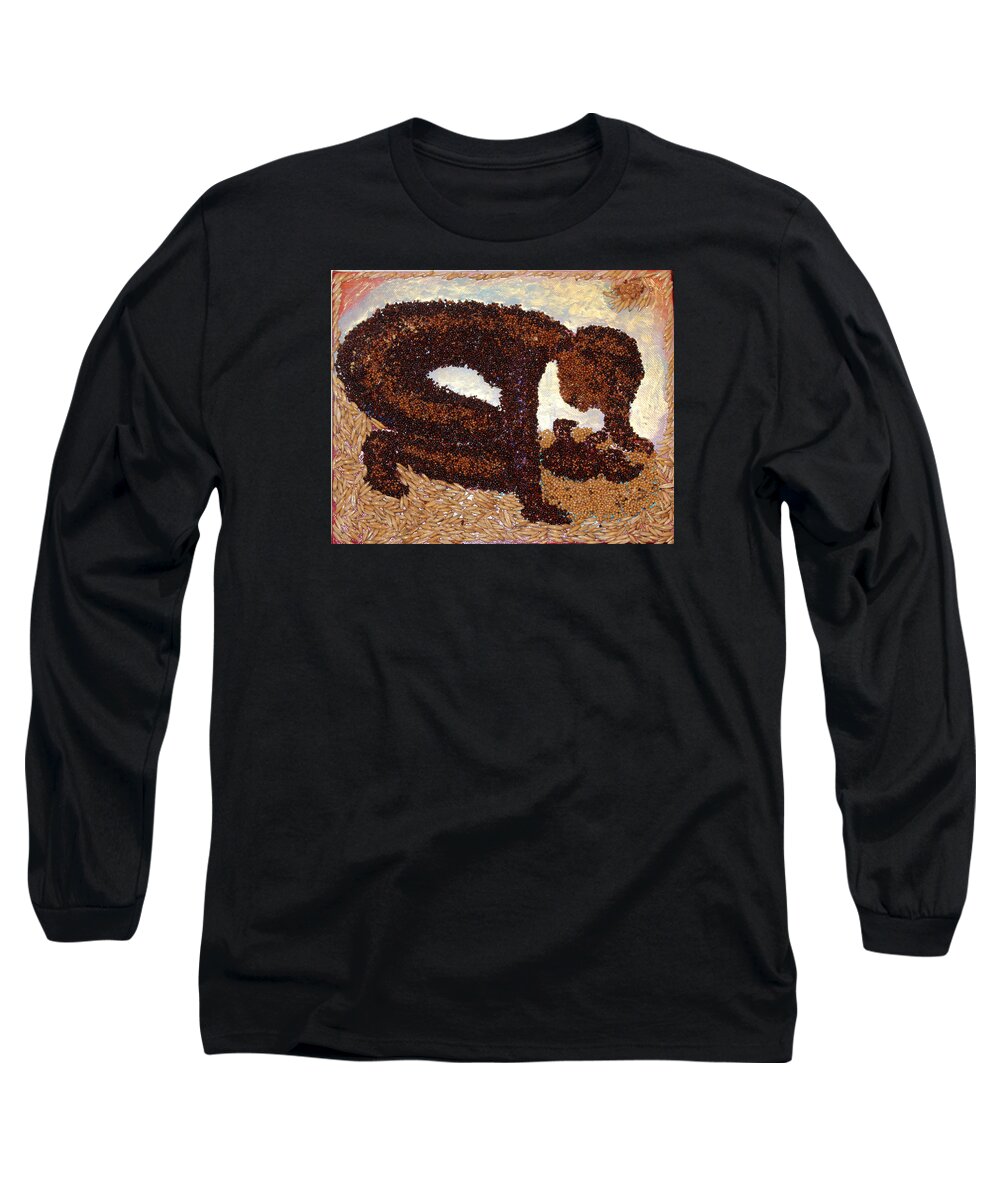 Mother And Child Long Sleeve T-Shirt featuring the mixed media Mother Earth I by Naomi Gerrard