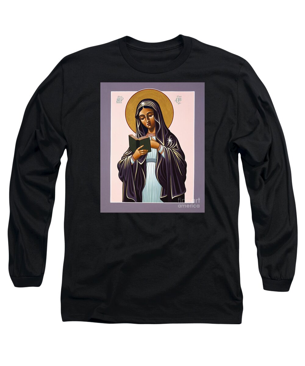 Mother Of The Incarnate Word Long Sleeve T-Shirt featuring the painting Mother of the Incarnate Word 071 by William Hart McNichols