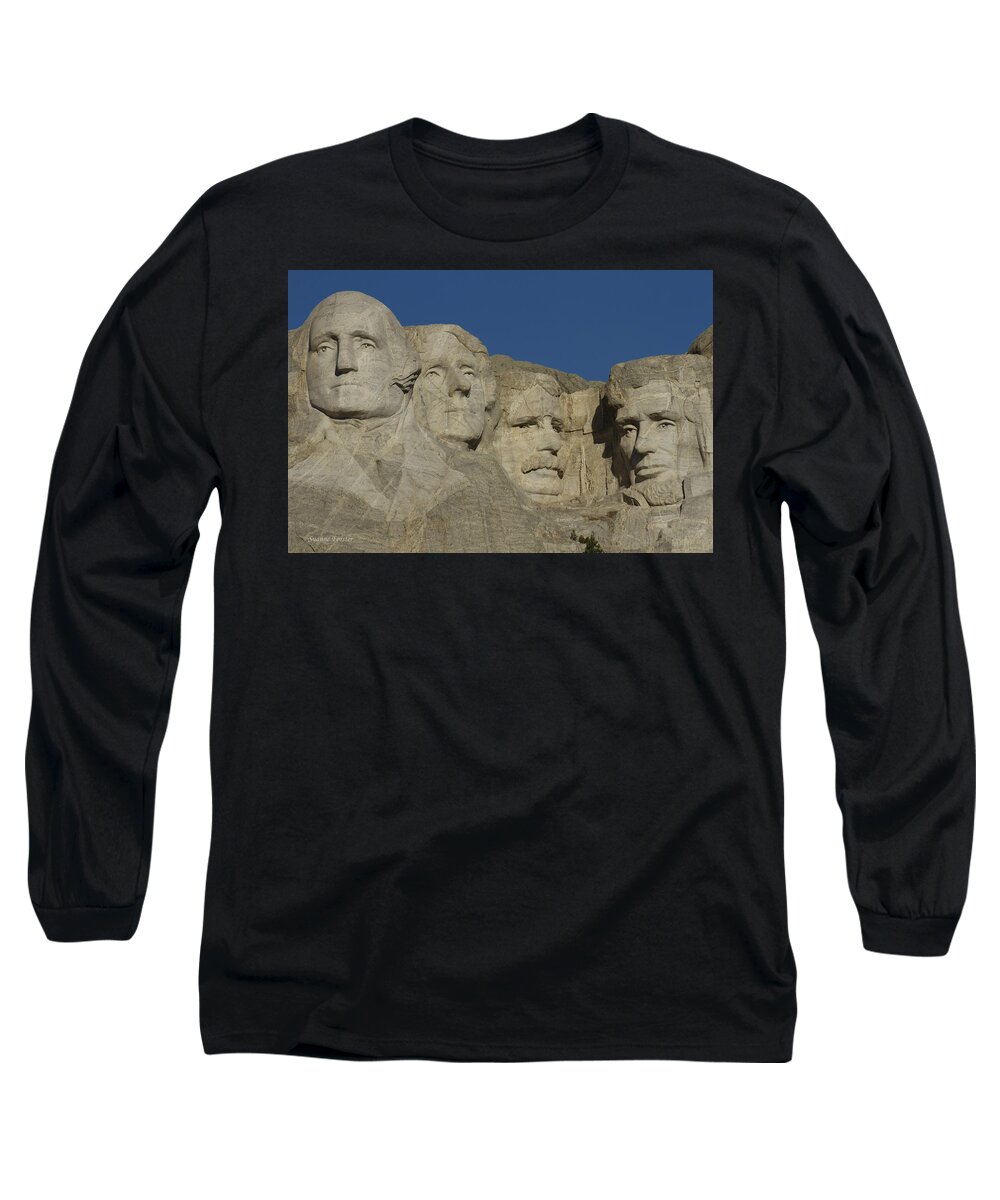 Presidents Long Sleeve T-Shirt featuring the photograph Mount Rushmore by Suanne Forster