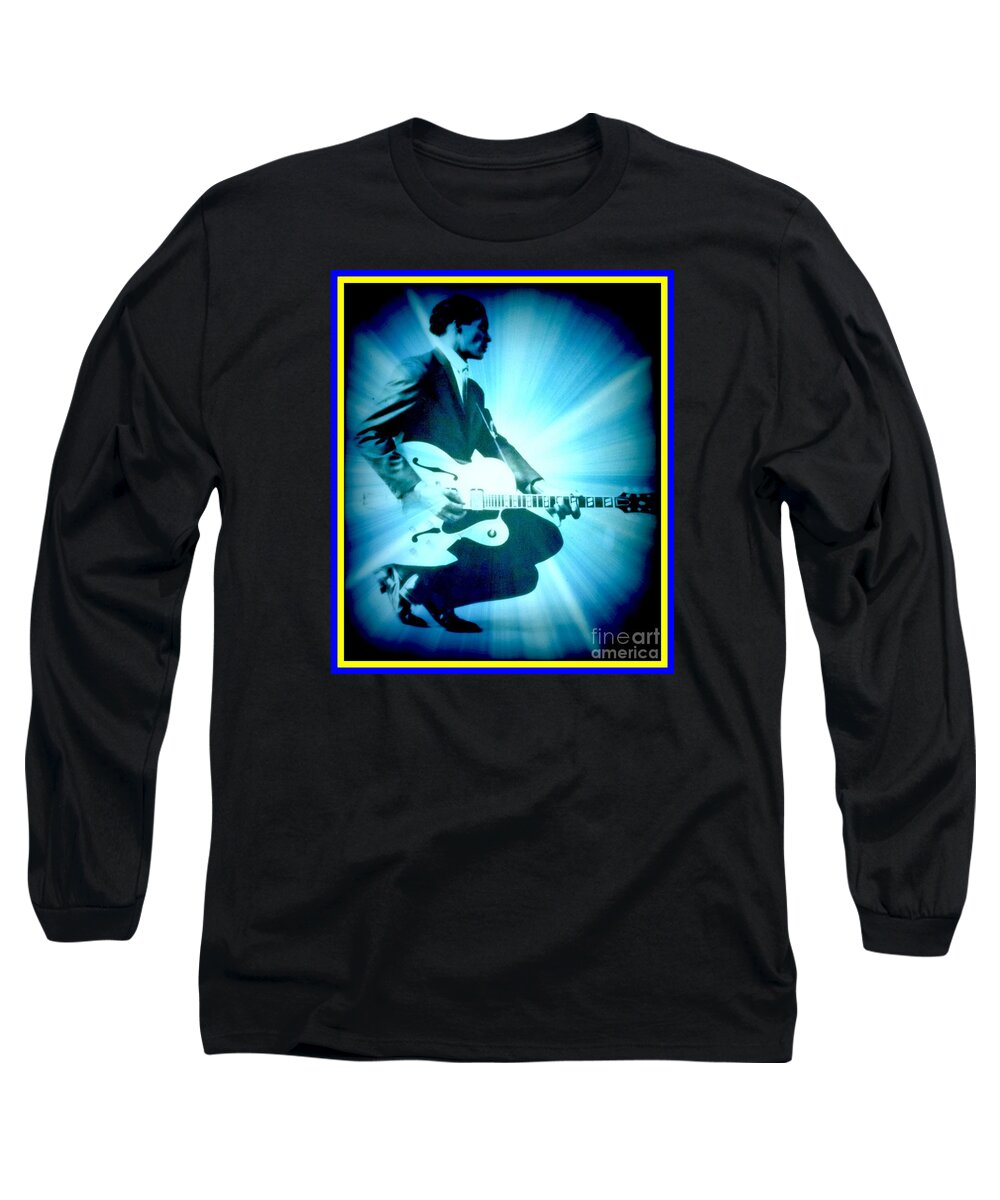  Long Sleeve T-Shirt featuring the photograph Mr Chuck Berry Blueberry Hill Style Edited by Kelly Awad