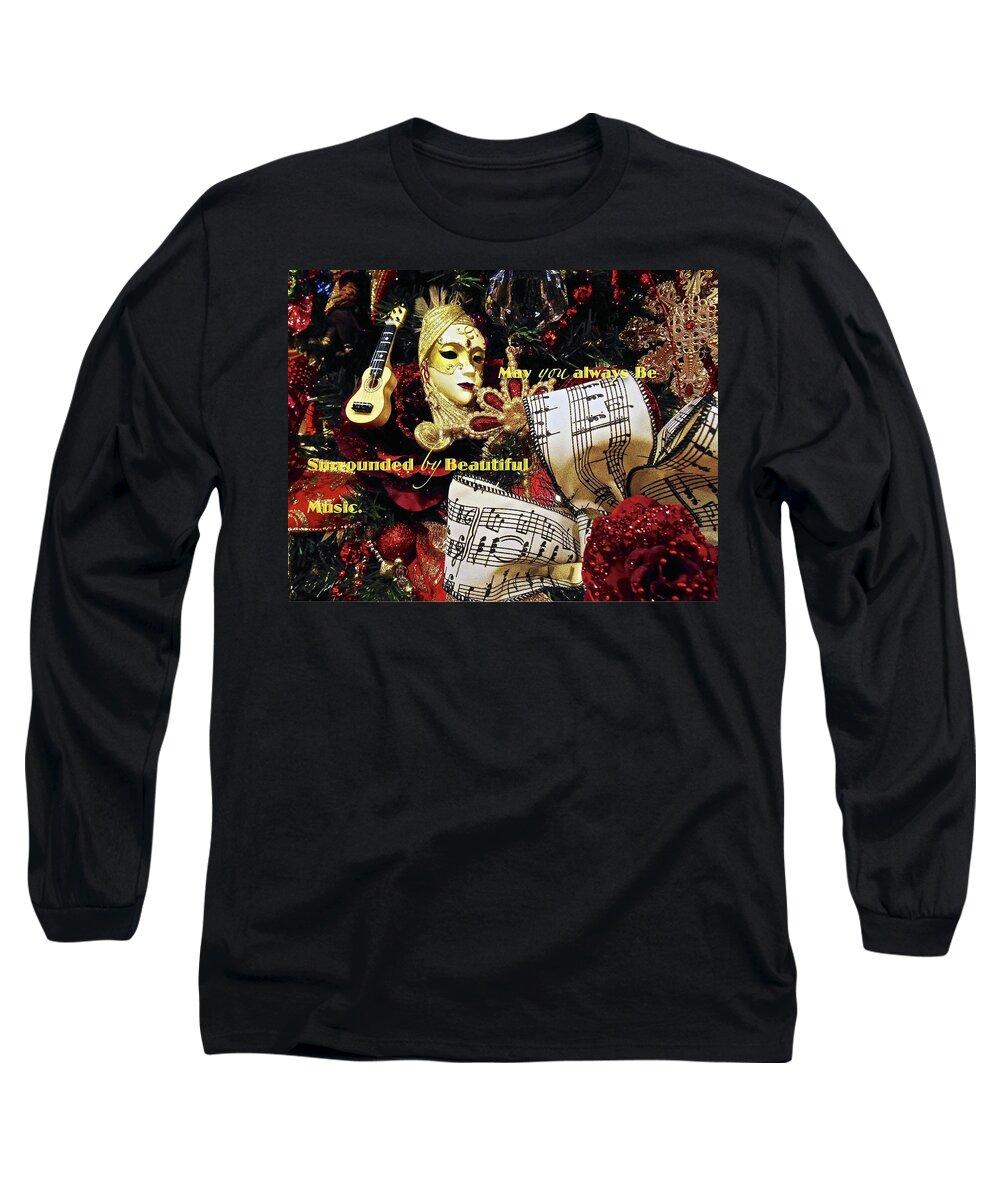  Long Sleeve T-Shirt featuring the photograph Music lovers Holiday Card by Joan Reese