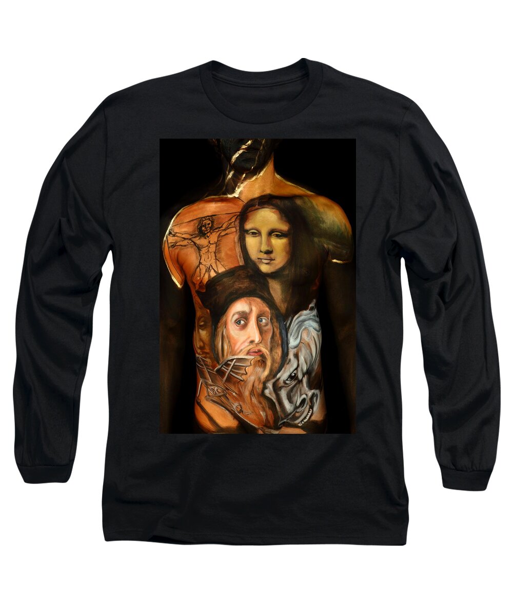 Fine Art Body Paint Long Sleeve T-Shirt featuring the photograph My Love by Angela Rene Roberts and Cully Firmin