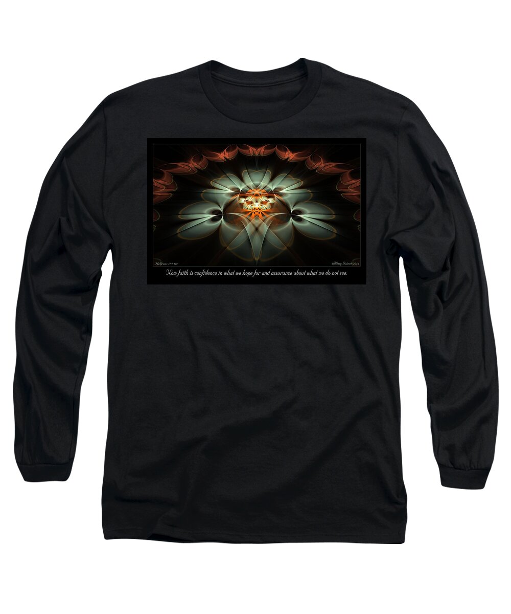 Fractal Long Sleeve T-Shirt featuring the digital art Now Faith by Missy Gainer