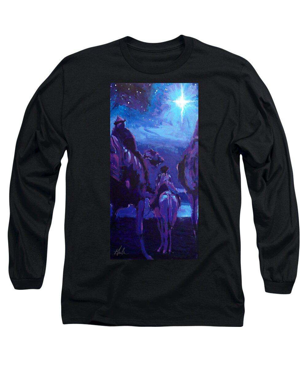 Nativity Long Sleeve T-Shirt featuring the painting O Holy Night by Steve Gamba