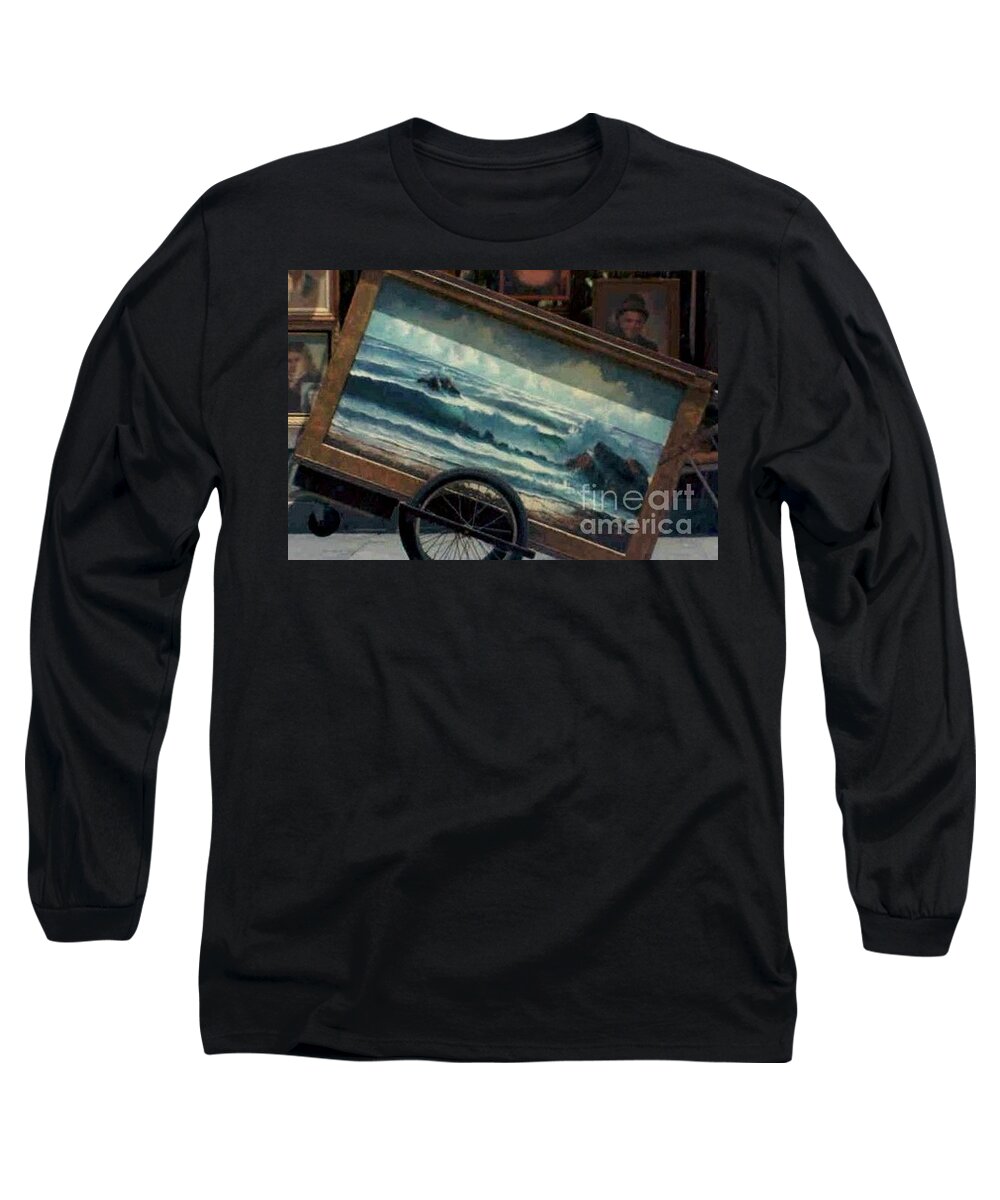 Nola Long Sleeve T-Shirt featuring the photograph Ocean On Wheels artist cart at Jackson Square new orleans la usa by Michael Hoard