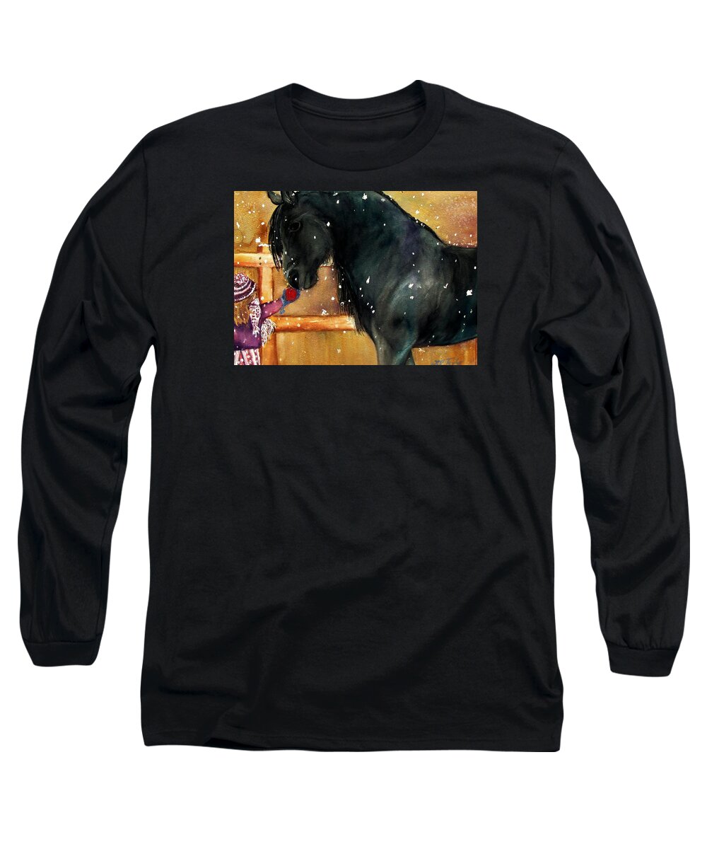 Horse Long Sleeve T-Shirt featuring the painting Of Girls and Horses SOLD by Lil Taylor
