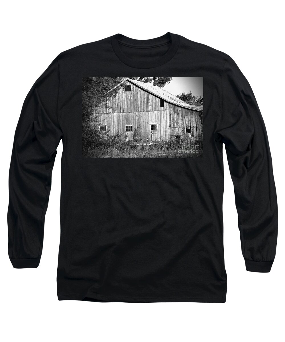 Barn Long Sleeve T-Shirt featuring the photograph Old Barn by Karen Adams