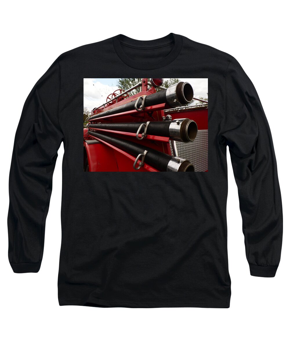 Cars Long Sleeve T-Shirt featuring the photograph Old fire truck by Karl Rose