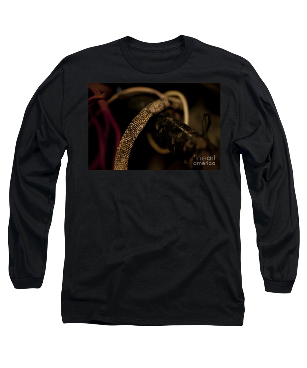 Wires Long Sleeve T-Shirt featuring the photograph Old Frayed Wires by Wilma Birdwell