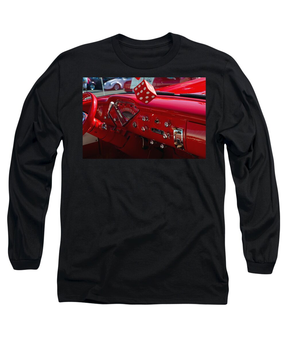 Car Show Long Sleeve T-Shirt featuring the photograph Old Red Chevy Dash by Tikvah's Hope