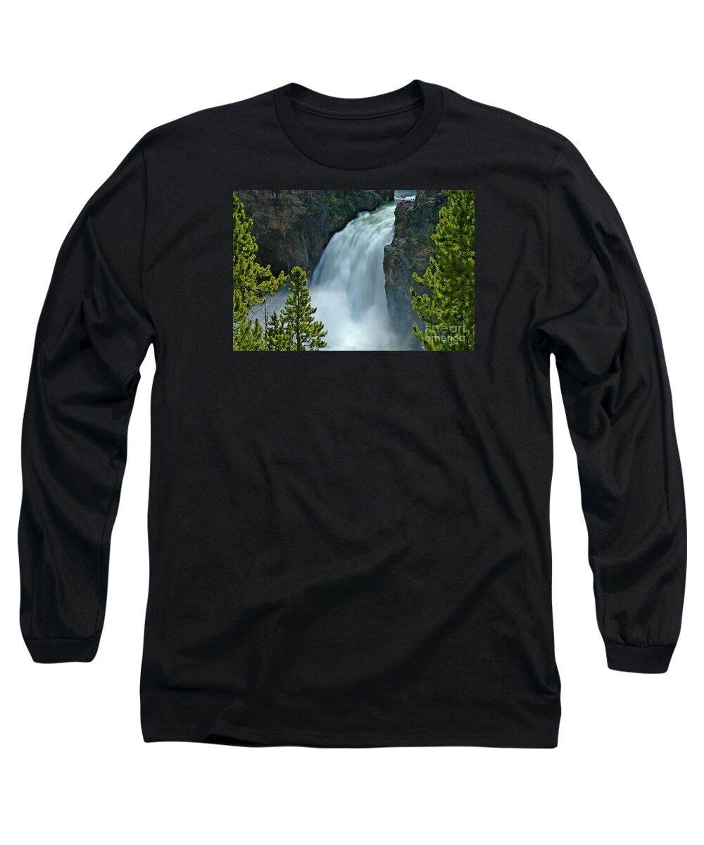 Yellowstone Long Sleeve T-Shirt featuring the photograph On The Edge by Nick Boren