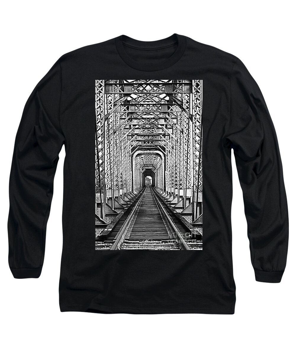 Shreveport Louisiana Long Sleeve T-Shirt featuring the photograph On The Right Track by Barbara Chichester
