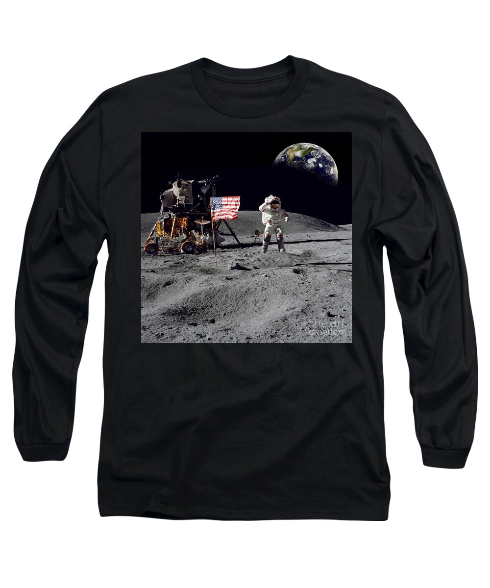 Moon Long Sleeve T-Shirt featuring the photograph On Top of the World by Jon Neidert