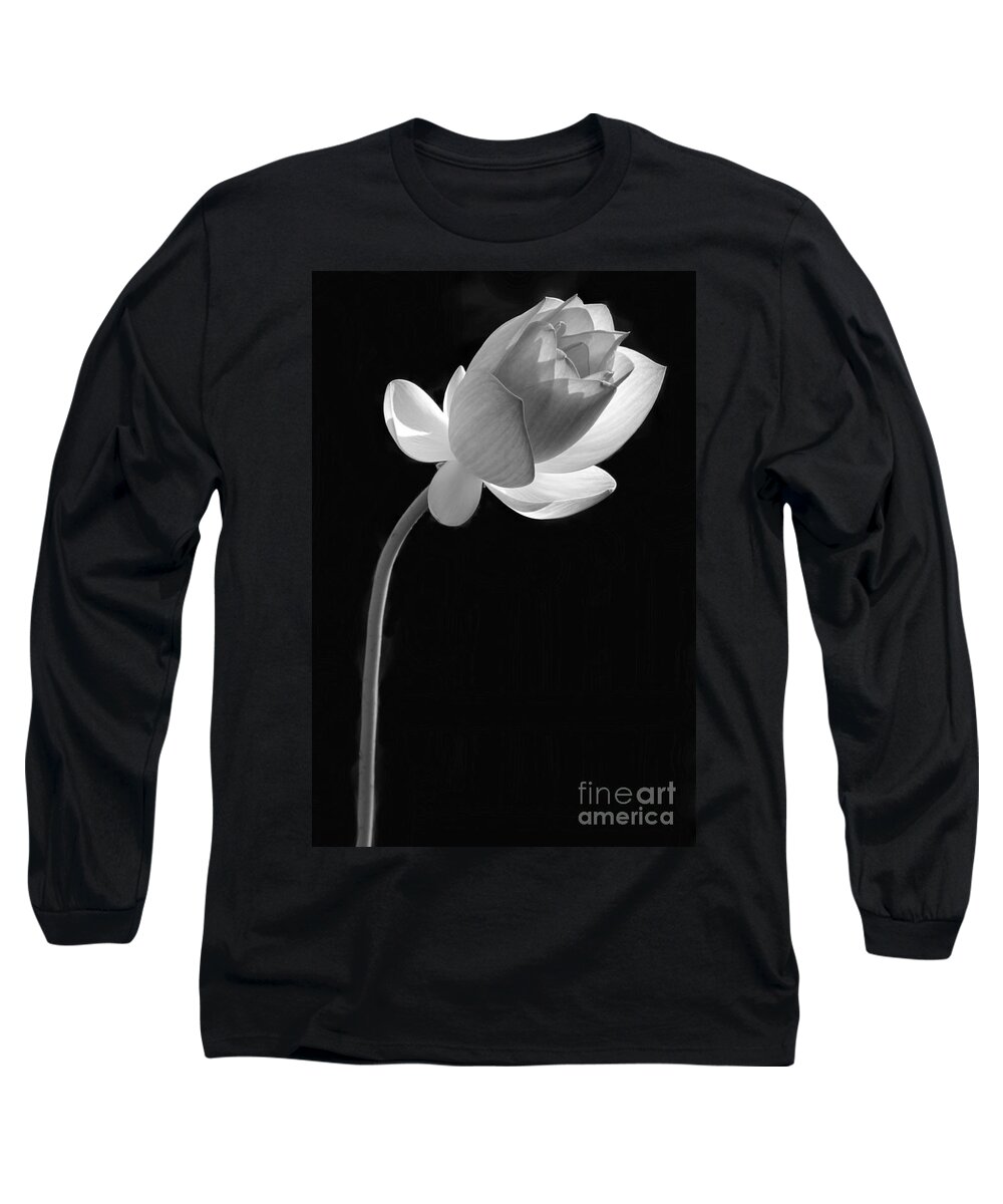  Long Sleeve T-Shirt featuring the photograph One Lotus Bud by Sabrina L Ryan