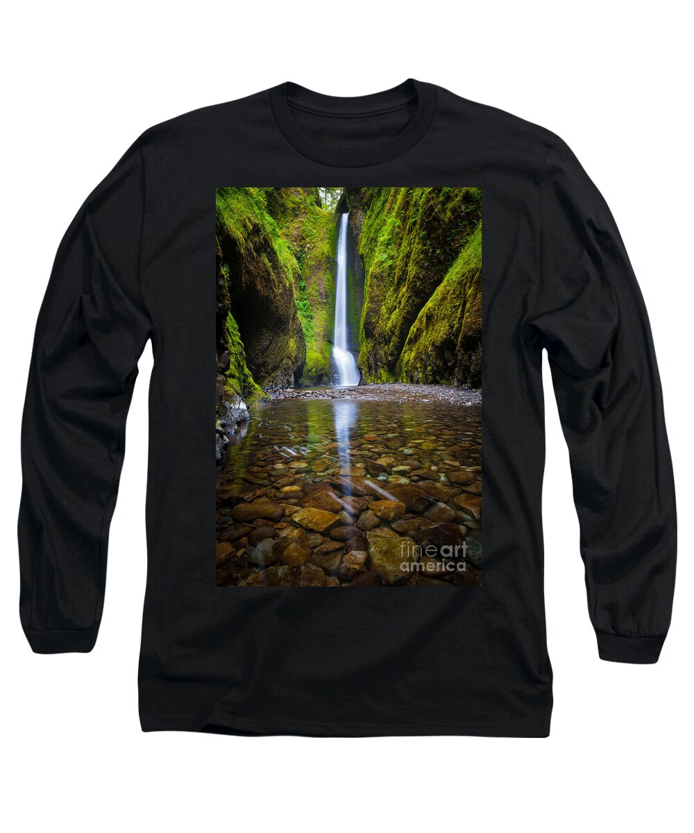 America Long Sleeve T-Shirt featuring the photograph Oneonta Falls by Inge Johnsson