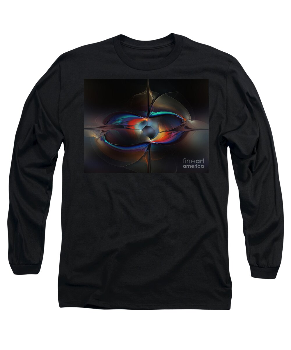 Abstract Long Sleeve T-Shirt featuring the digital art Open Minded-Abstract Art by Karin Kuhlmann