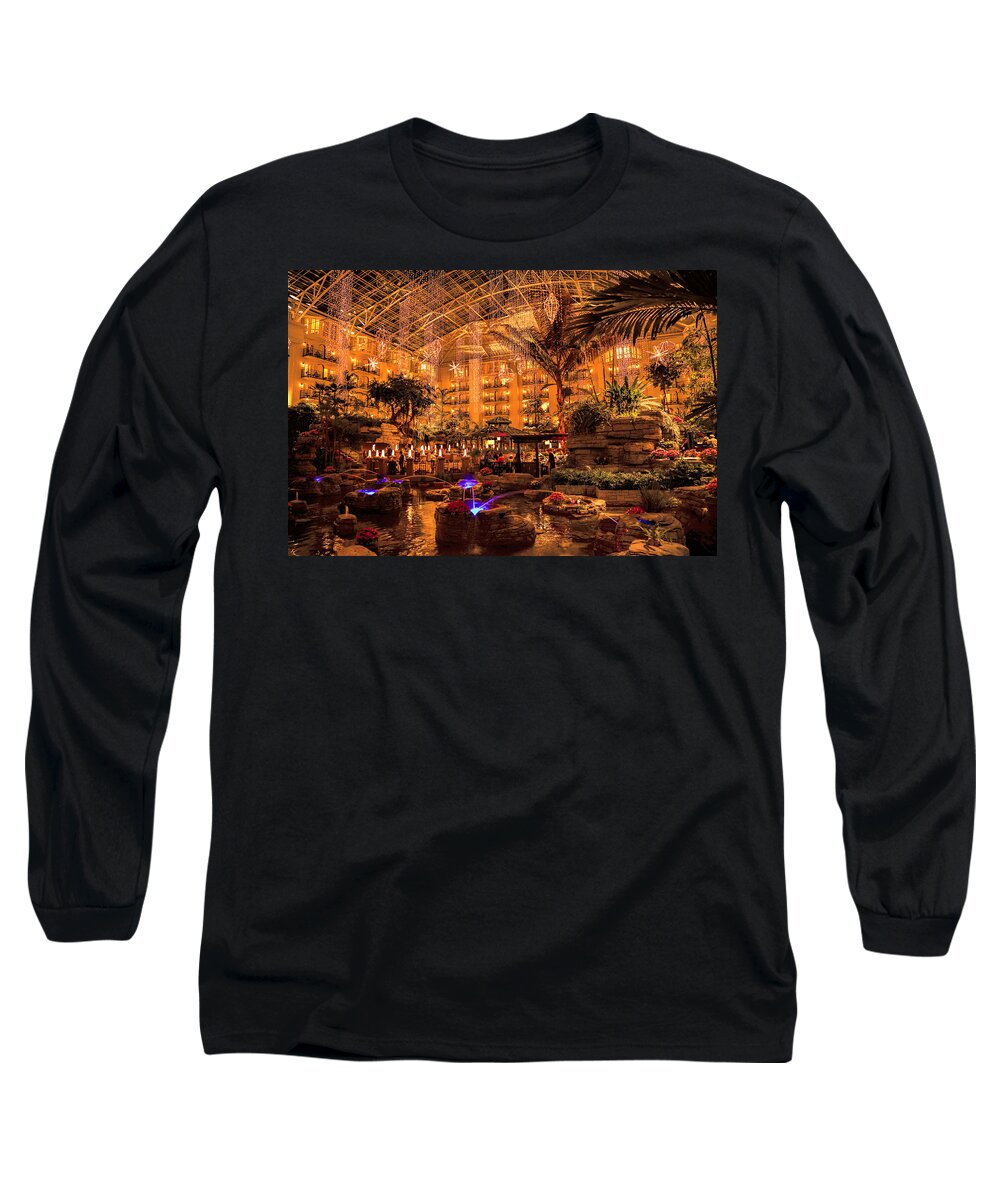 Opryland Long Sleeve T-Shirt featuring the photograph Opryland Hotel at Christmas 2 by Diana Powell