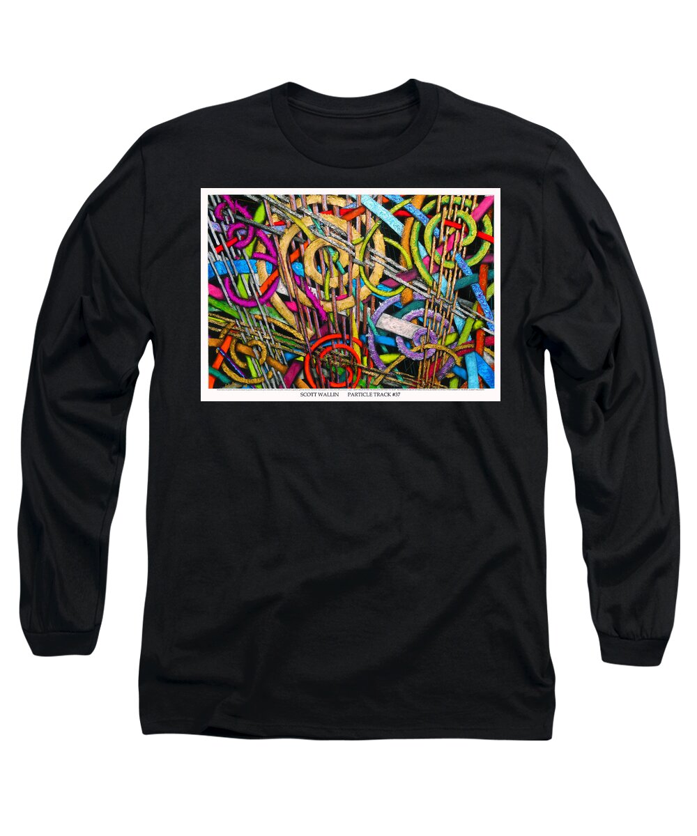 Abstract Long Sleeve T-Shirt featuring the painting Particle Track Thirty-Seven by Scott Wallin