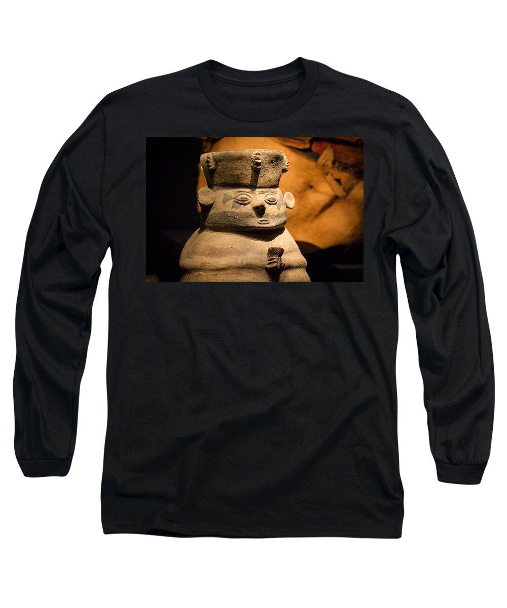 Museum Long Sleeve T-Shirt featuring the photograph Peruvian Artifact by Tim Stanley