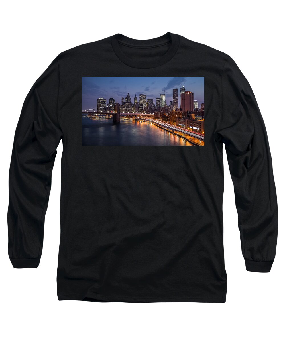 Us Long Sleeve T-Shirt featuring the photograph Piercing Manhattan by Mihai Andritoiu