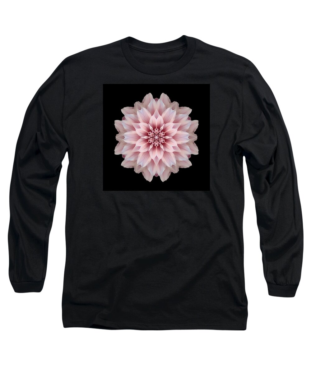 Flower Long Sleeve T-Shirt featuring the photograph Pink Dahlia Flower Mandala by David J Bookbinder