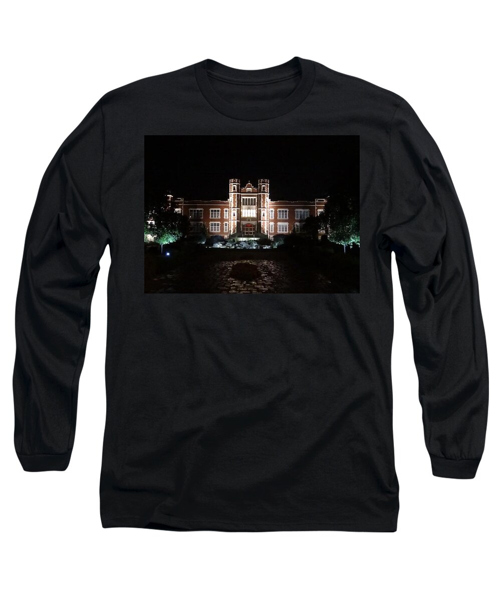 United Methodist Long Sleeve T-Shirt featuring the photograph Pioneer Hall by Keith Stokes