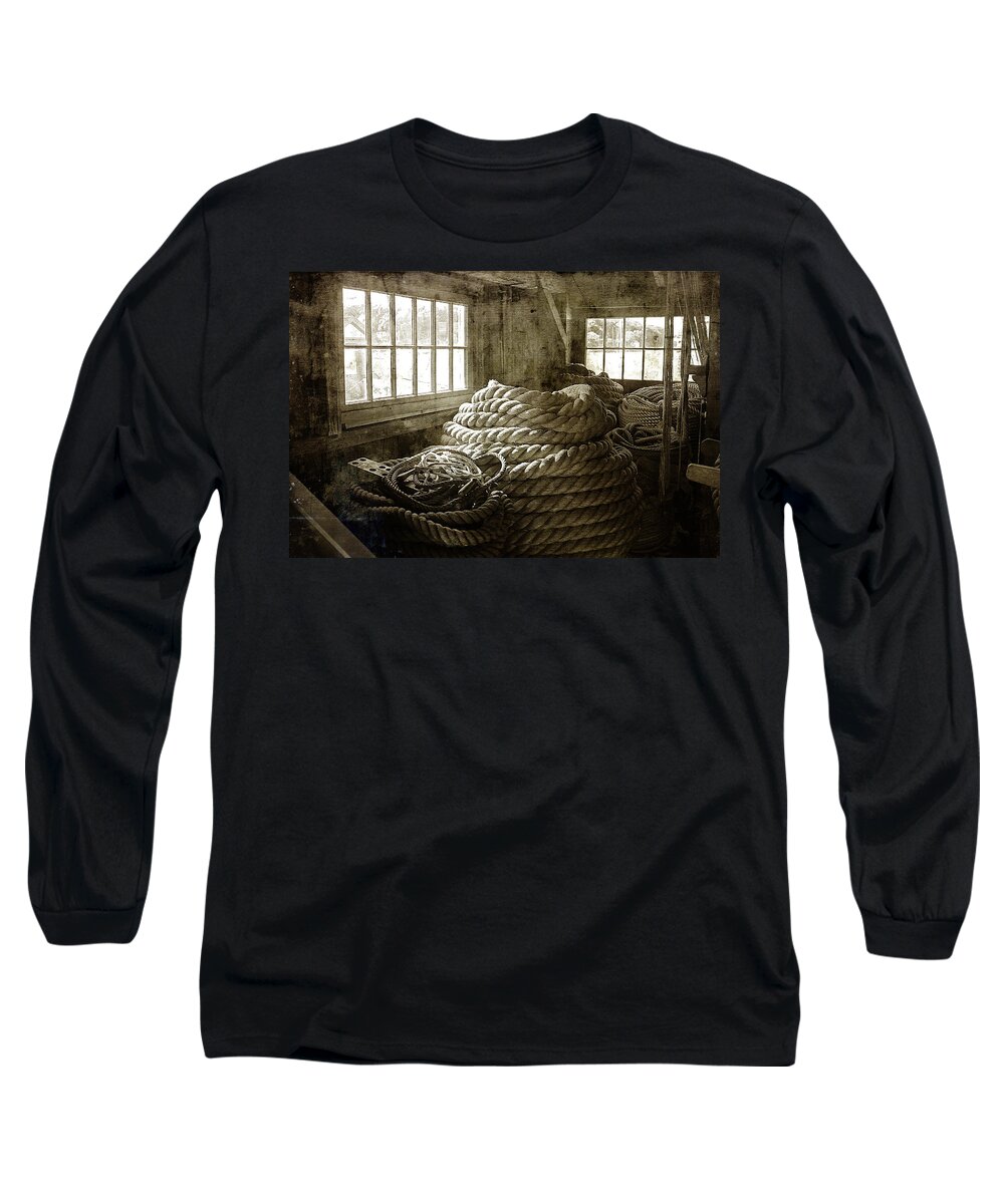 Cindi Ressler Long Sleeve T-Shirt featuring the photograph Plymouth Cordage Company Ropewalk by Cindi Ressler