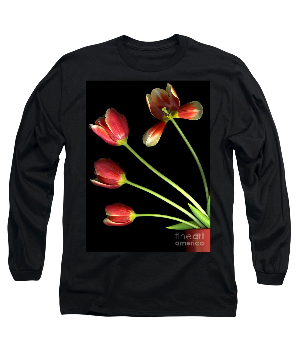 Scanography Long Sleeve T-Shirt featuring the photograph Pot of Tulips by Christian Slanec