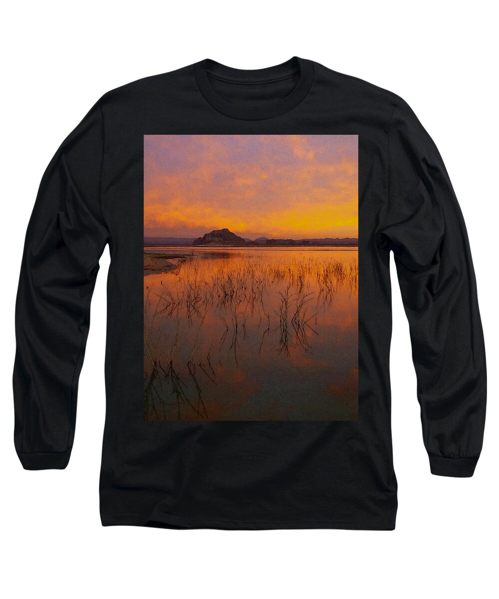 Digital Long Sleeve T-Shirt featuring the digital art Powell Sunrise 1 by David Hansen