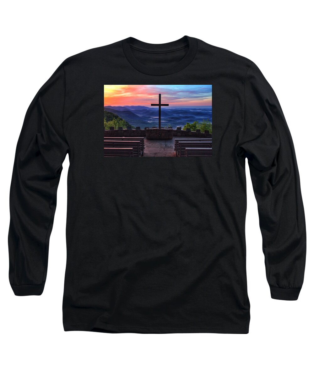 Pretty Place Long Sleeve T-Shirt featuring the photograph Pretty Place Chapel Sunrise by Chris Berrier
