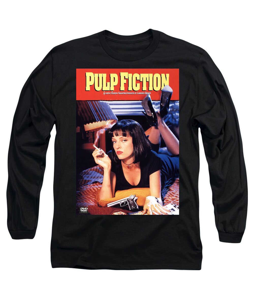 Pulp Fiction Long Sleeve T-Shirt featuring the digital art Pulp Fiction by Georgia Clare