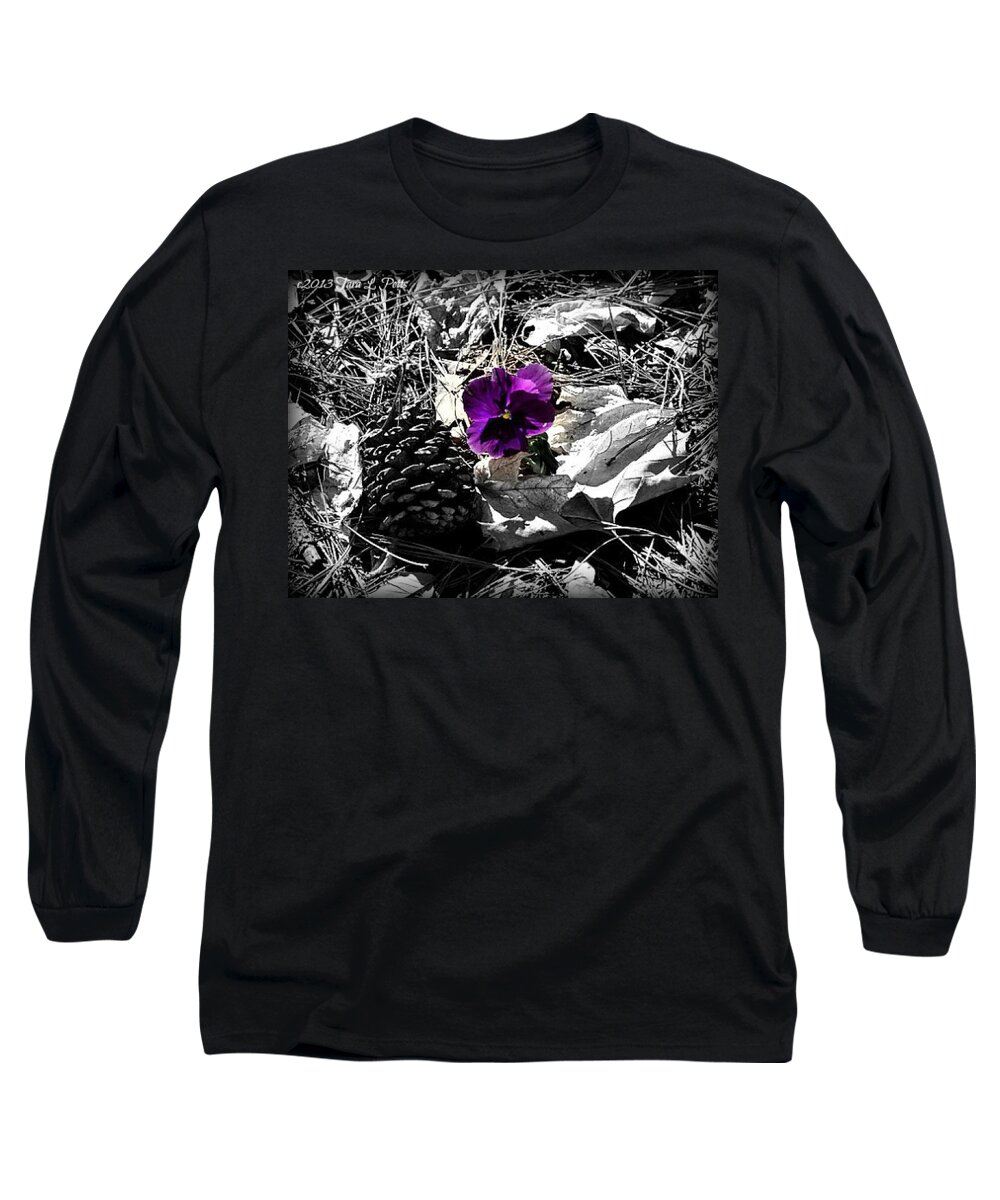 Pansy Long Sleeve T-Shirt featuring the photograph Purple Pansy by Tara Potts