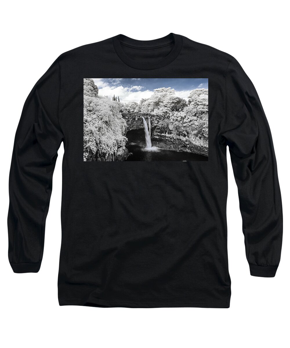 720 Nm Long Sleeve T-Shirt featuring the photograph Rainbow Falls in Infrared 2 by Jason Chu