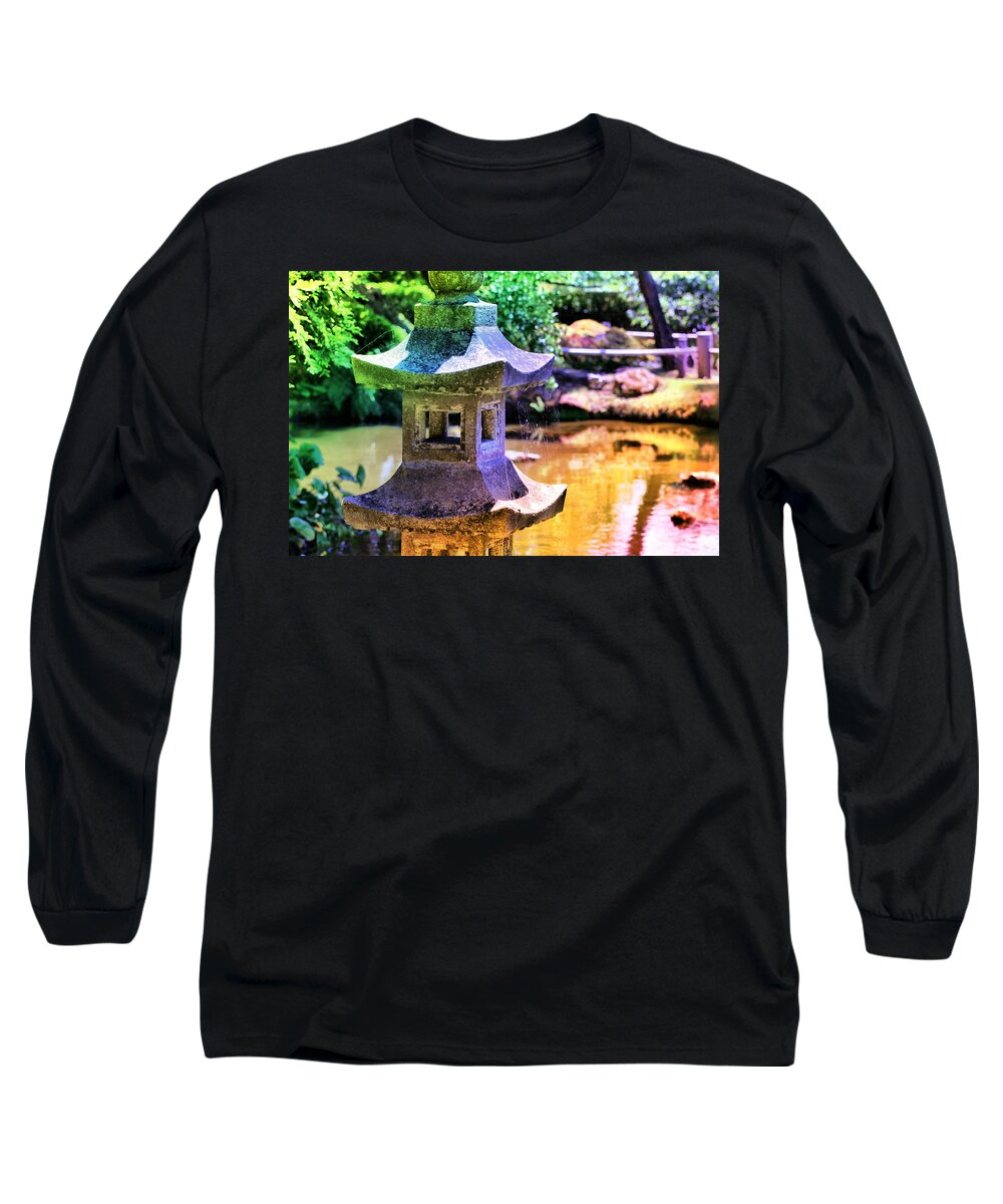 Japanese Garden Long Sleeve T-Shirt featuring the photograph Rainbow Pagoda by Spencer Hughes