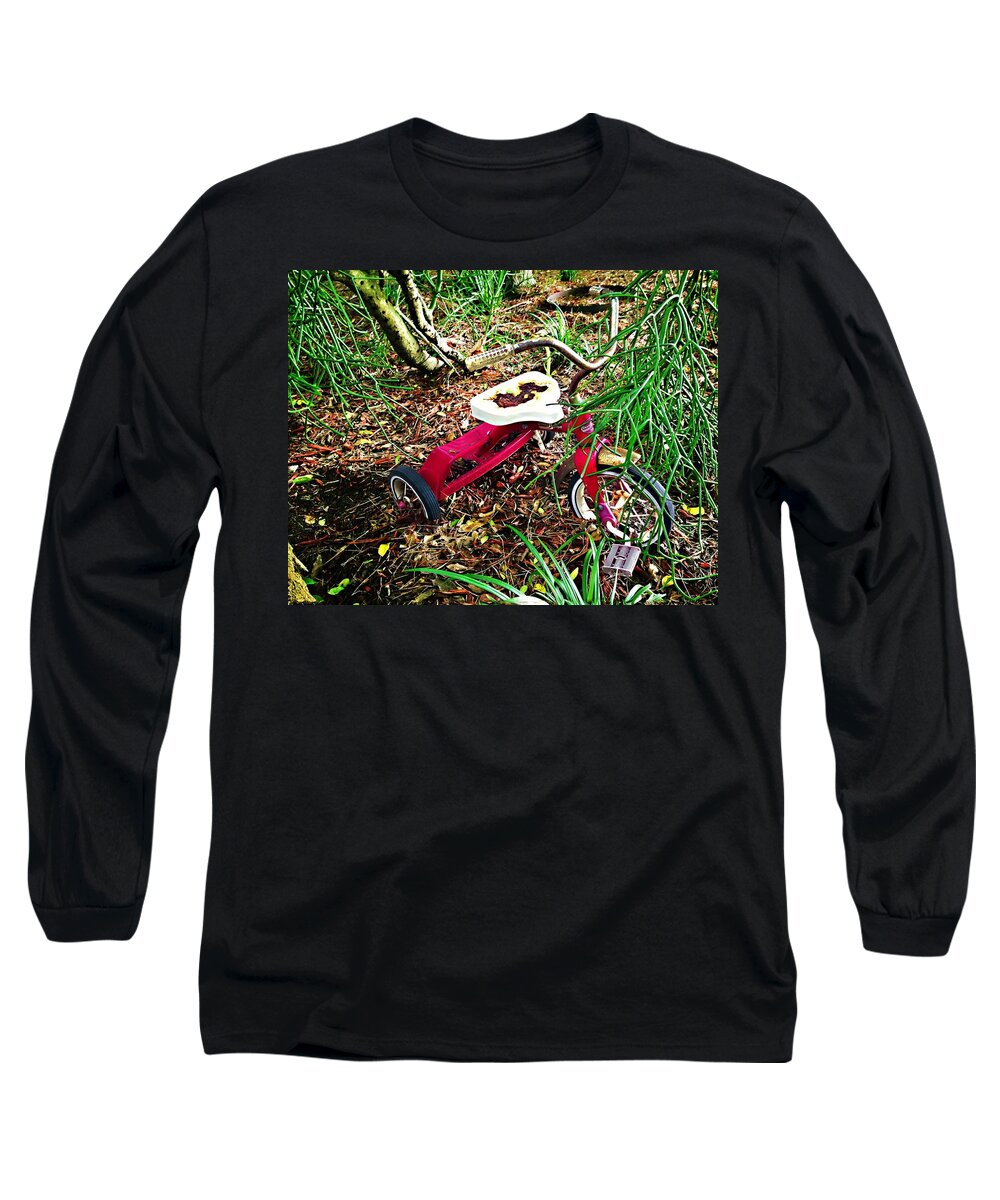 Tricycle Long Sleeve T-Shirt featuring the photograph Recollections by Carlos Avila