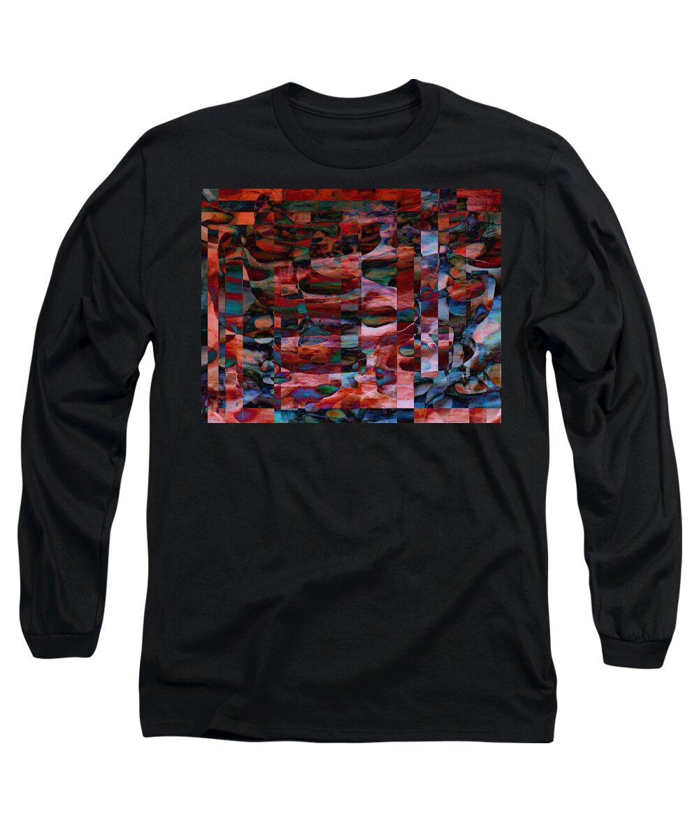 Abstract Long Sleeve T-Shirt featuring the digital art Red Rock Canyon Jazz and Blues by Stephanie Grant