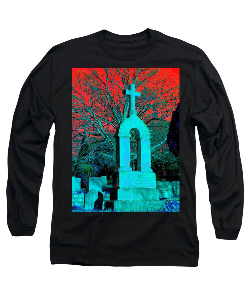 Blue Cross Long Sleeve T-Shirt featuring the photograph Red Sky by Cleaster Cotton