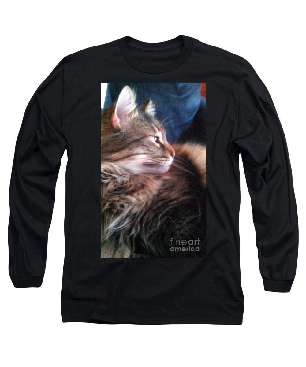 Maine Coon Long Sleeve T-Shirt featuring the photograph Remembering Bo by Jacqueline McReynolds
