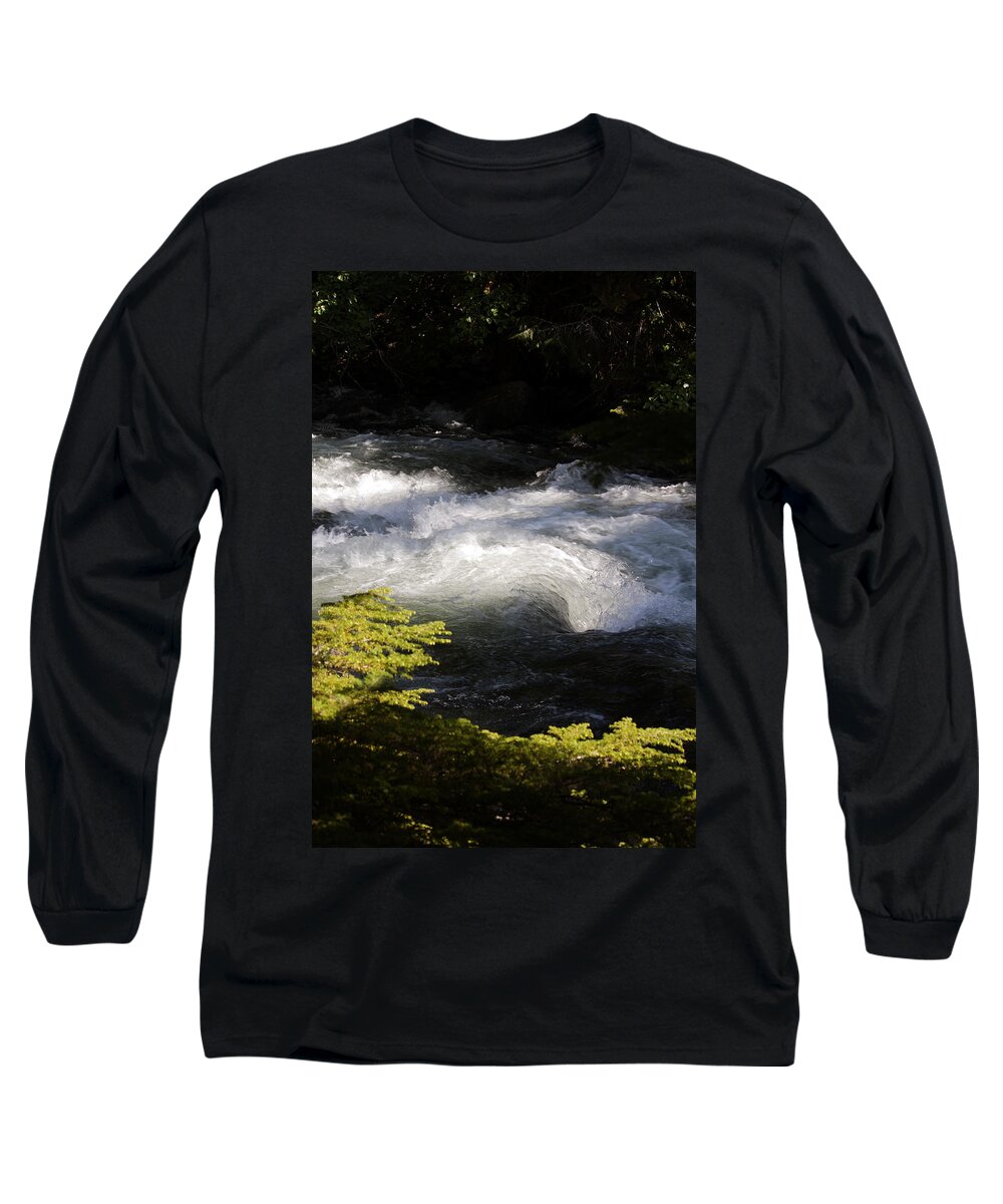 White Water Long Sleeve T-Shirt featuring the photograph River's Ebb by Edward Hawkins II