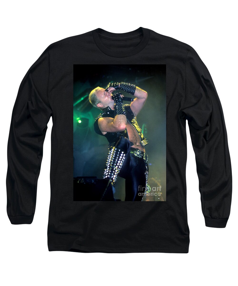 Rob Halford Long Sleeve T-Shirt featuring the photograph Rob Halford by David Plastik