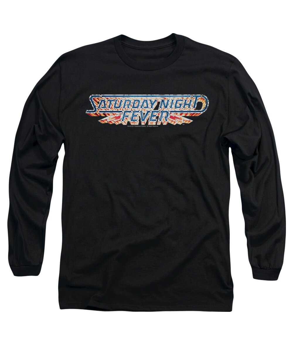 Saturday Night Fever Long Sleeve T-Shirt featuring the digital art Saturday Night Fever - Logo by Brand A