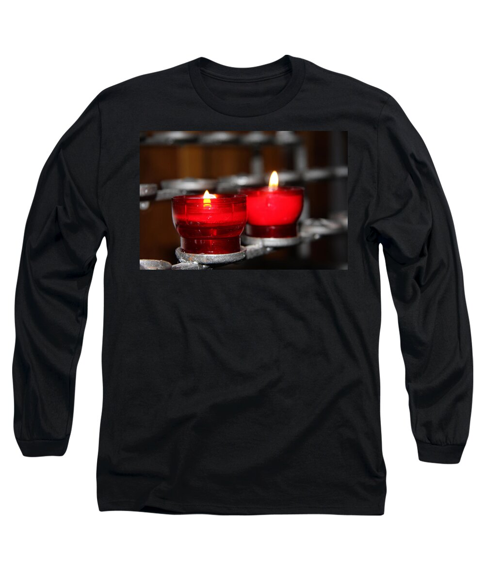 Candle Long Sleeve T-Shirt featuring the photograph Serenity by Sue Leonard