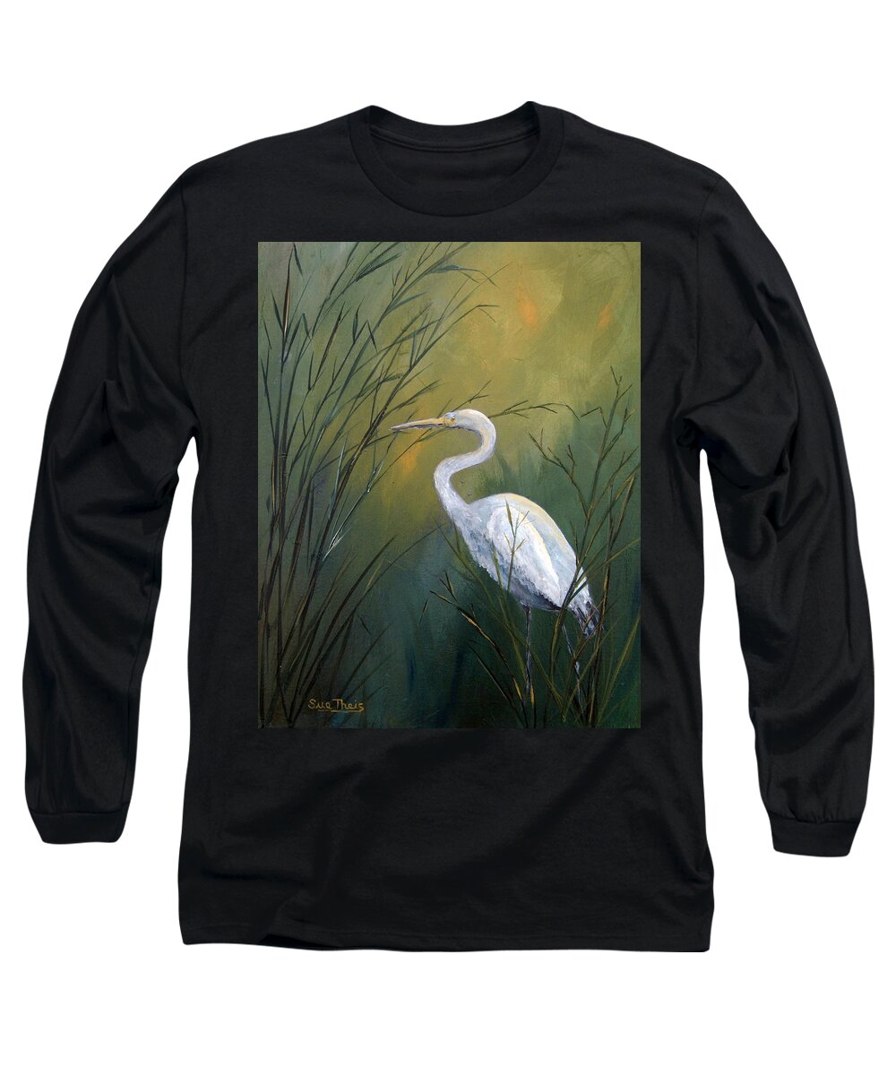 Louisiana Art Long Sleeve T-Shirt featuring the painting Serenity by Suzanne Theis