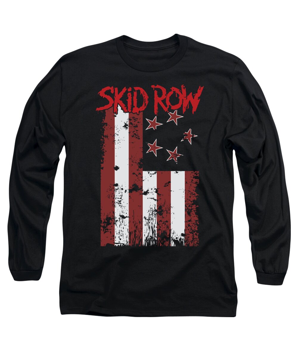 Music Long Sleeve T-Shirt featuring the digital art Skid Row - Flagged by Brand A